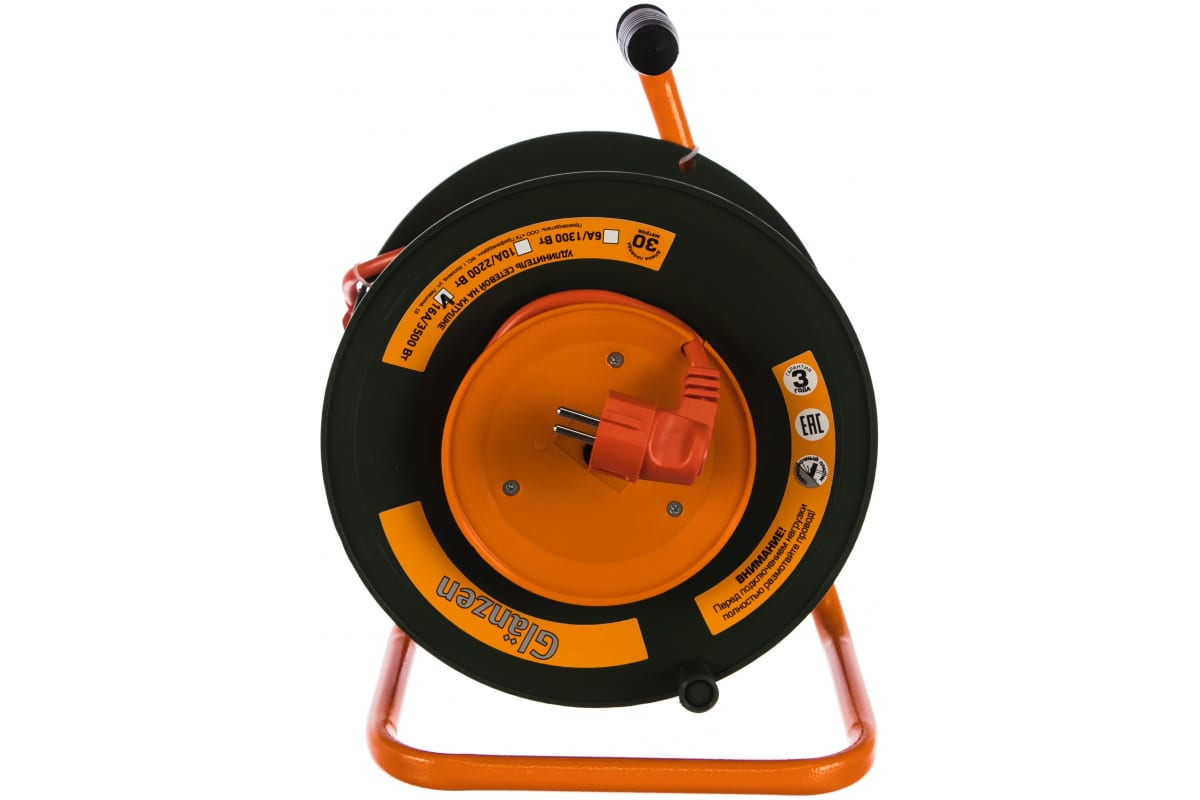 Удлинитель на катушке GLANZEN EB-30-010 ПВС 2х2,5 30м